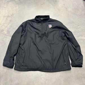 NFL On Field Nike 1/4 Zip Black Jacket Men's Size Large Lightweight Windbreaker‎